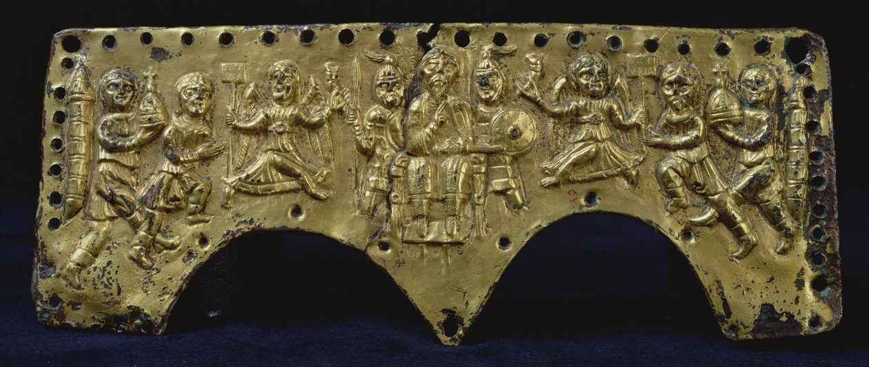 Placa do capacete de Agilulf (bronze) de Italian School