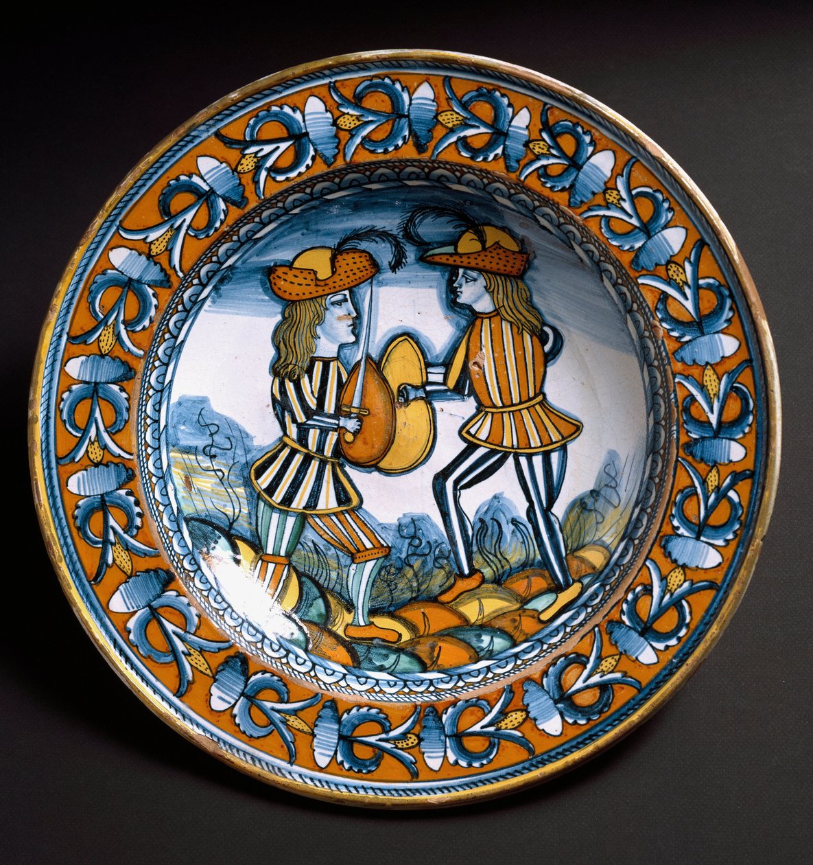 Placa retratando dois soldados em combate, c.1520 de Italian School