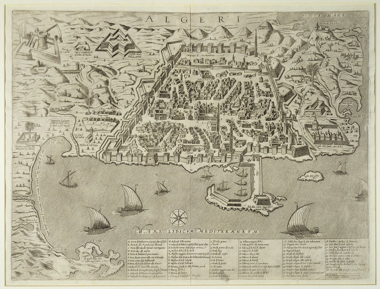 Porto e cidade de Argel, c.1572 de Italian School
