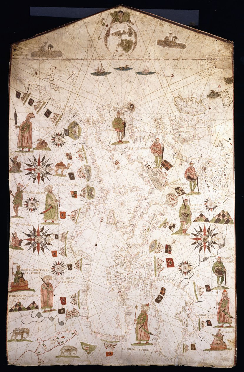 Carta portolana do Mediterrâneo e do norte da Europa, c.1575-1600 de Italian School