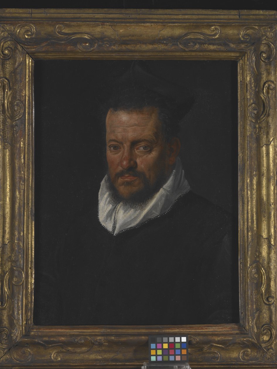 Retrato de um Sacerdote (óleo sobre tela) de Italian School