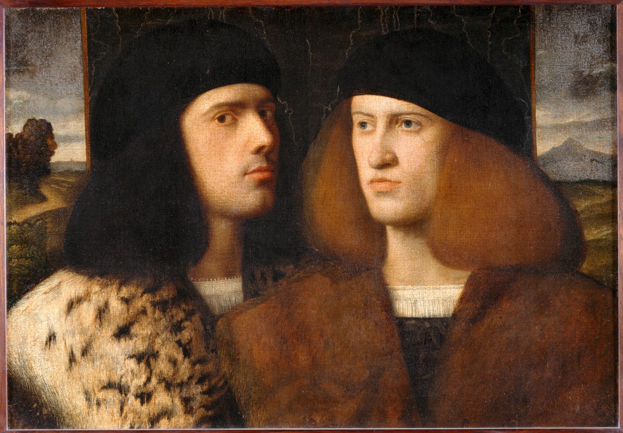 Portrait de deux jeunes hommes - Retrato de dois jovens ... de Italian School