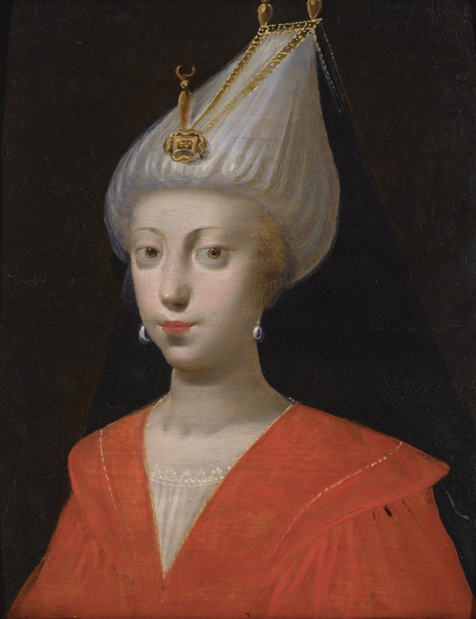 "" Retrato da Sultana Roxelane (Russelazie (o ruteno), ou Hurrem (nee Anastasia Lisovska, cerca de 1500-1558) esposa do Sultão Suleiman, o Magnífico"" (ou Suleyman I de Italian School