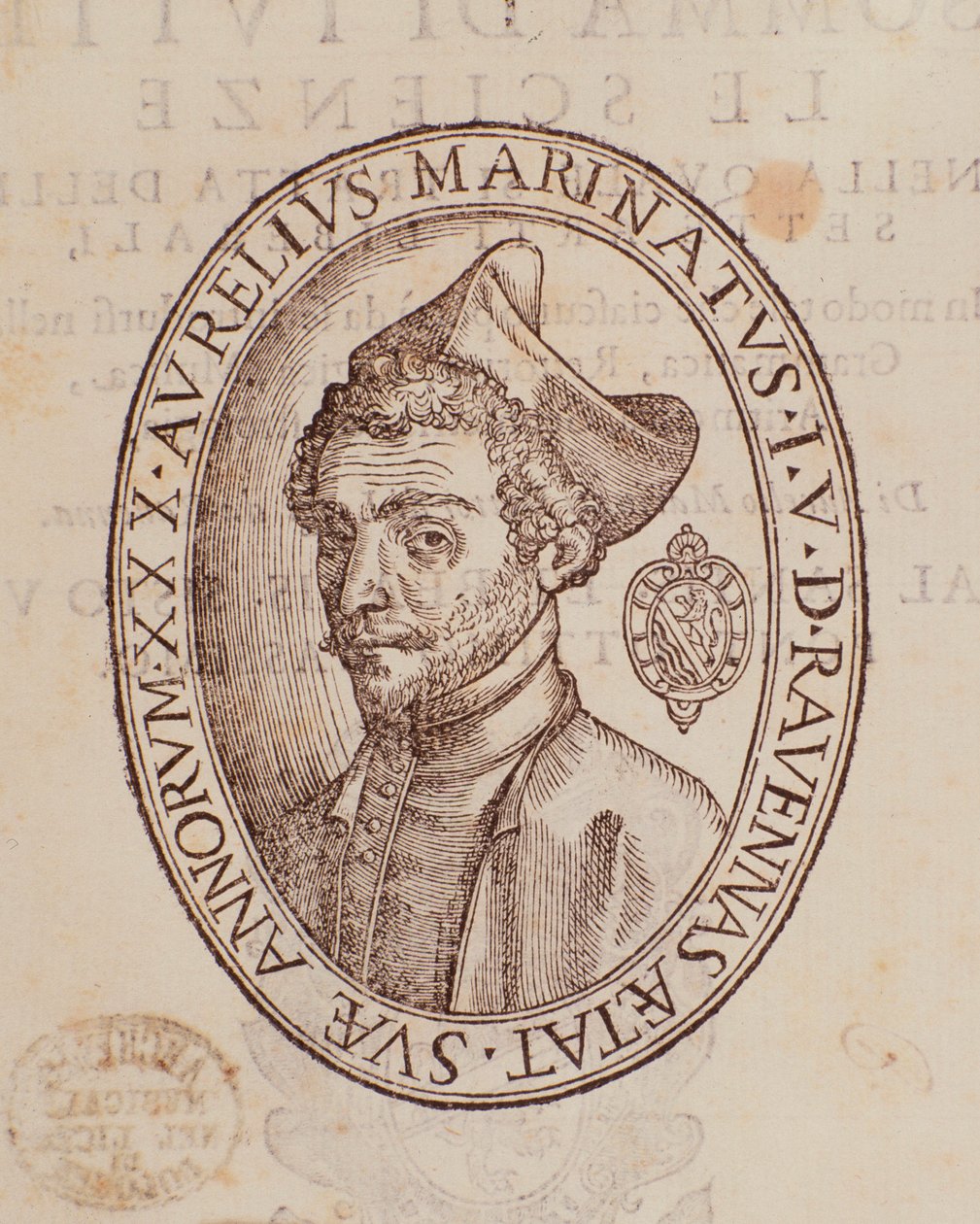 Retrato deAurélio Marinati. Página de Sum of all sciences de Italian School