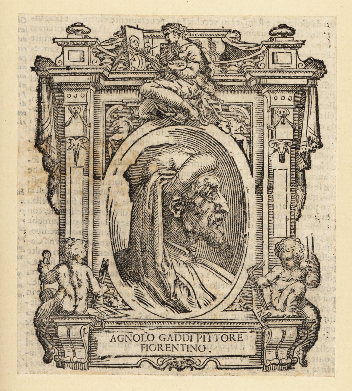 Retrato de Agnolo Gaddi, pintor italiano de Florença, cerca de 1350-1396 de Italian School