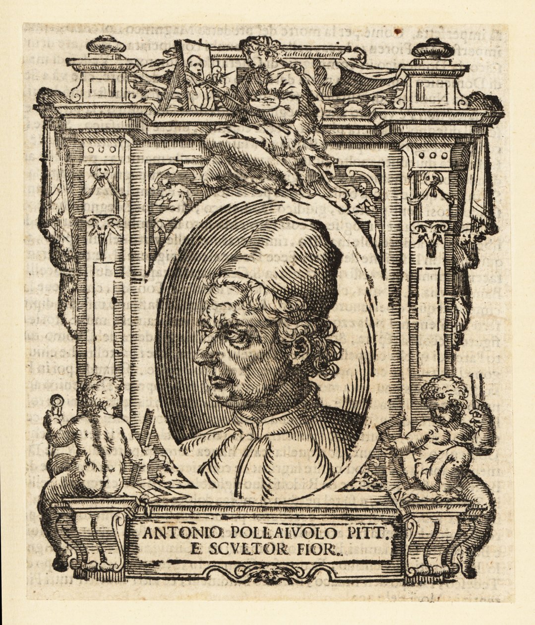 Retrato de Antonio del Pollaiuolo, pintor italiano, escultor, gravador e ourives da Renascença de Florença, cerca de 1429-1498 de Italian School
