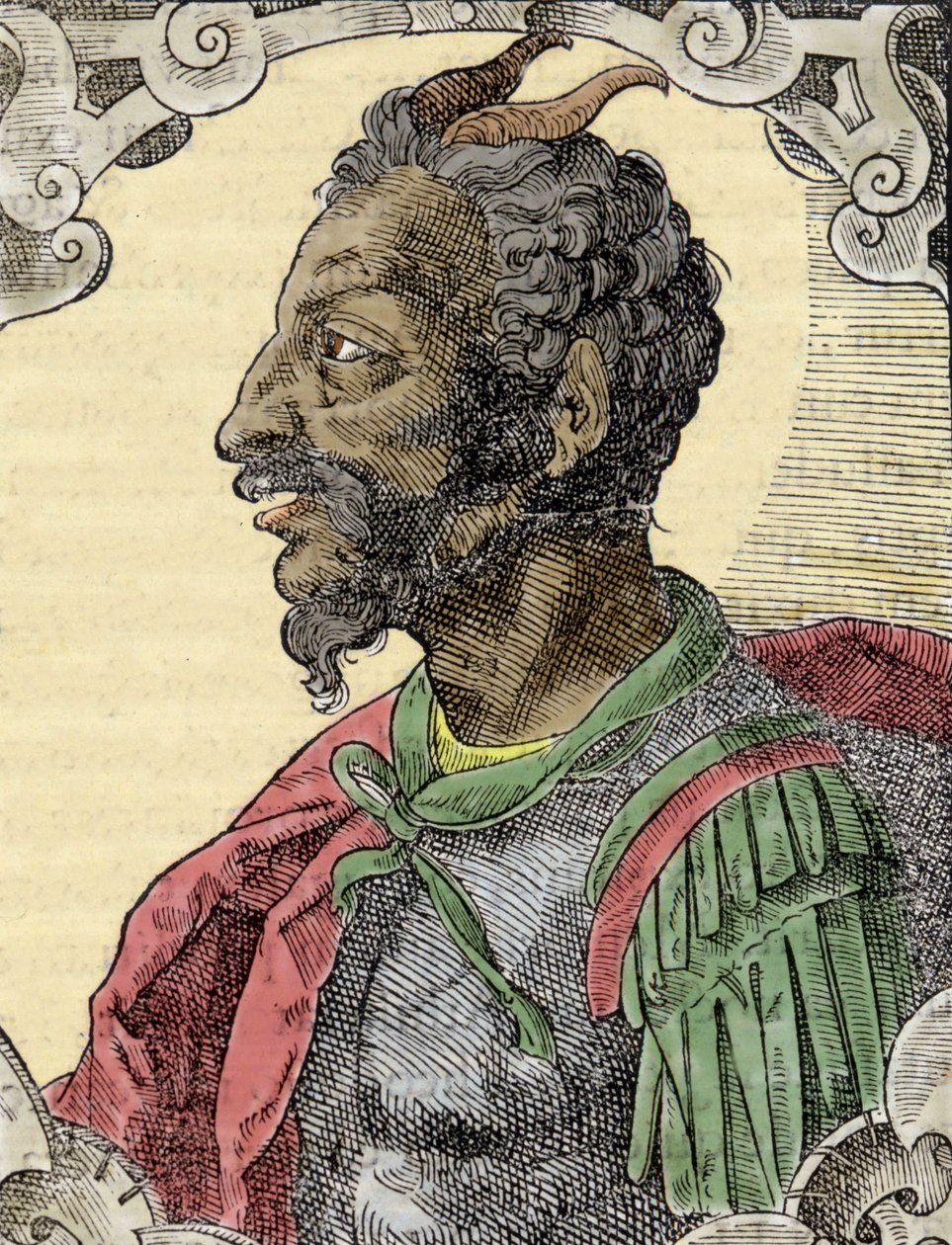 Retrato de Átila da obra de Bernardino Corio "Elogia Virorum Illustris", Milão, século XVI. de Italian School