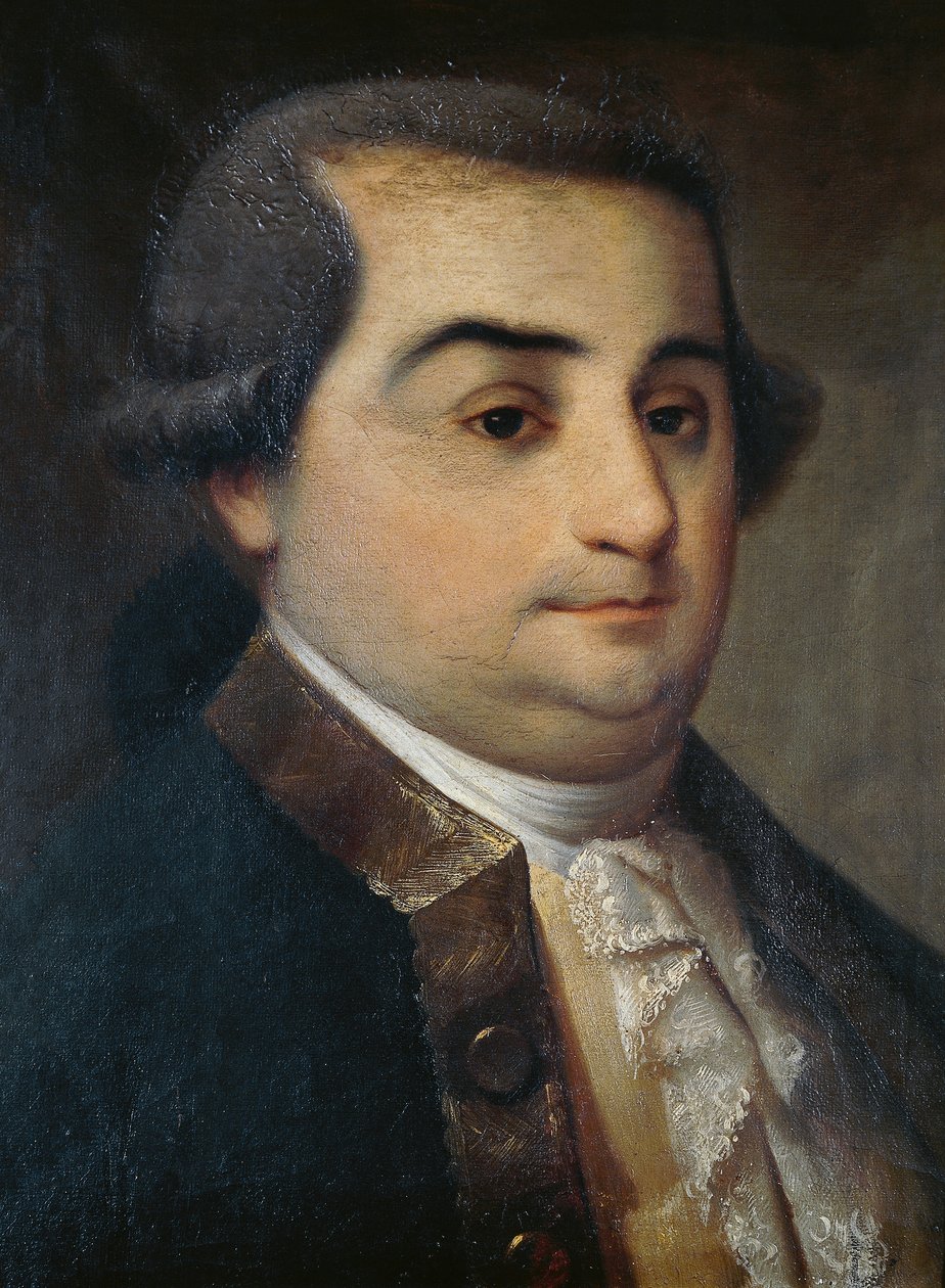 Retrato de Cesare Beccaria (1738-1794), jurista, filósofo e político italiano, pintura de um desconhecido artista Lombard de Italian School