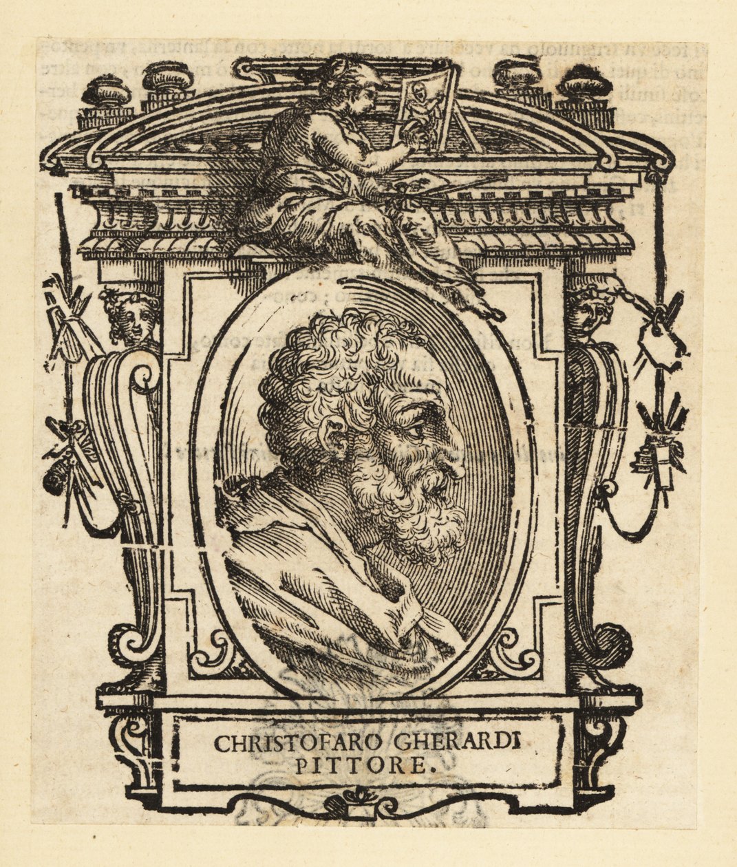 Retrato de Cristofano Gherardi ou Cristoforo Gherardi, também conhecido como il Doceno, pintor italiano do período do Renascimento tardio ou Maneirista, ativo principalmente em Florença e Toscana. de Italian School
