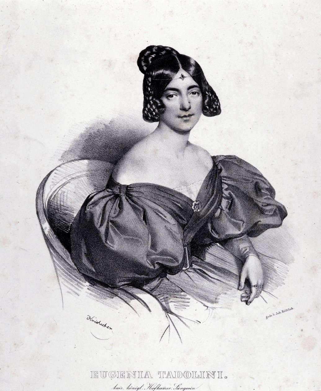 Retrato de Eugenia Tadolini (gravura) de Italian School