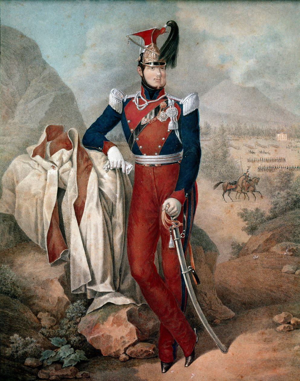 Retrato de Fernando II (Ferdinando Carlo) (1810-1859), Rei das Duas Sicílias (Two Sicilies) Aguarela anónima. Século XIX Museo Nazionale di San Martino Nápoles de Italian School