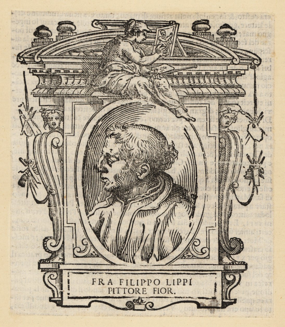 Retrato de Filippo Lippi, pintor italiano de Florença do Quattrocento (século XV), cerca de 1406-1469 de Italian School