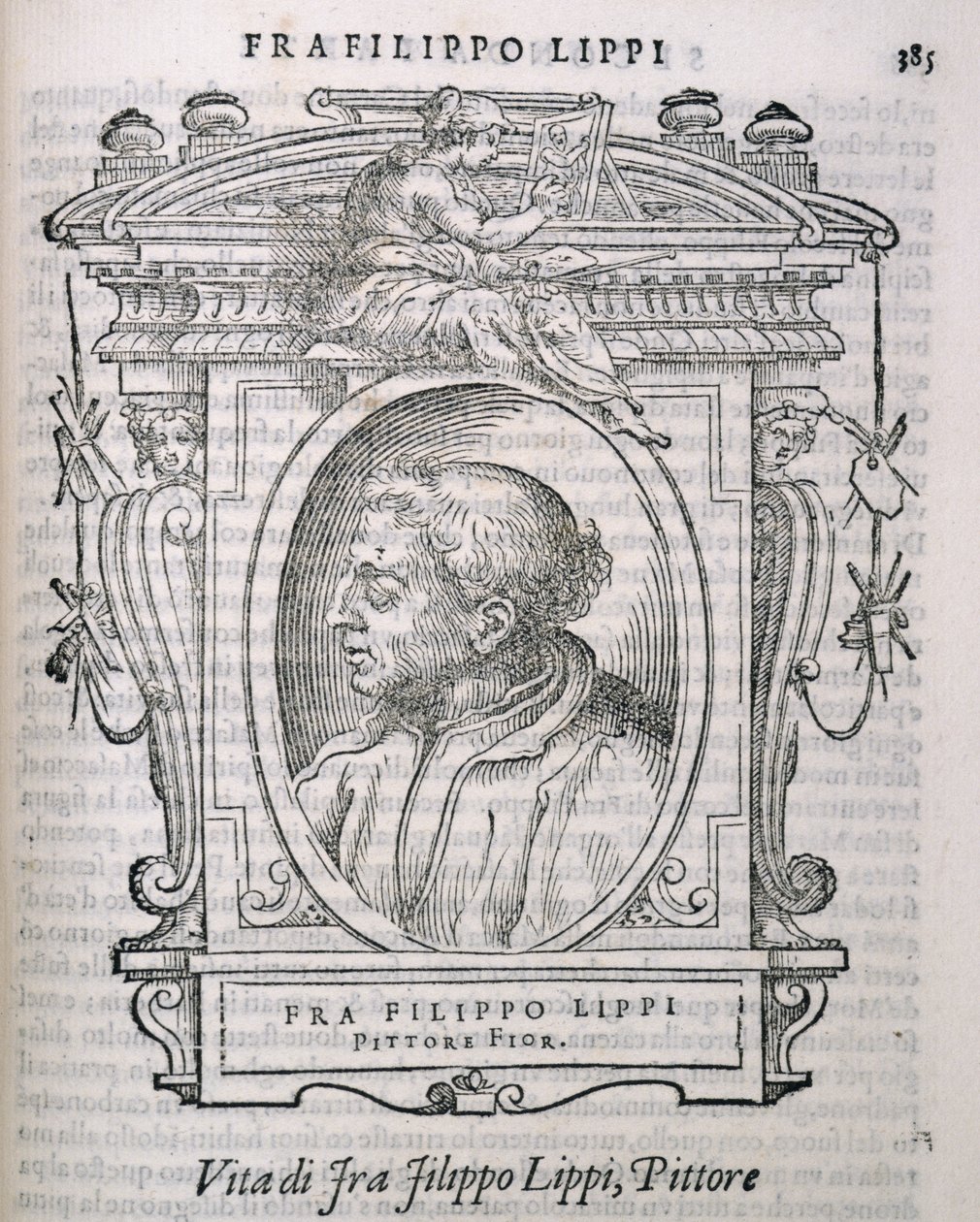 Retrato de Fra Filippo Lippi (c.1406-69) de Vasaris Lives of the Artists, publicado pela primeira vez em 1550 de Italian School