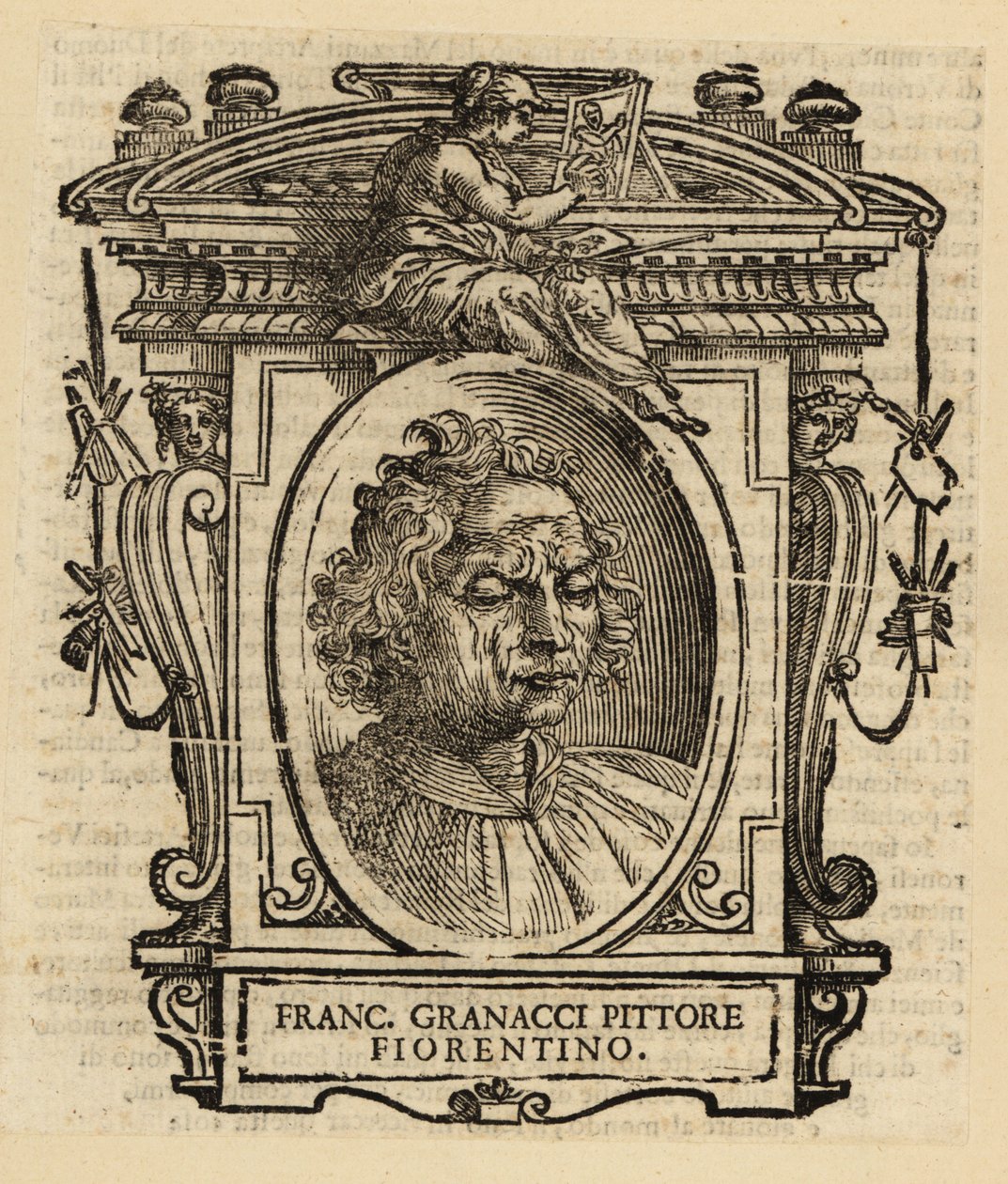 Retrato de Francesco Granacci, pintor italiano da Renascença de Florença de Italian School