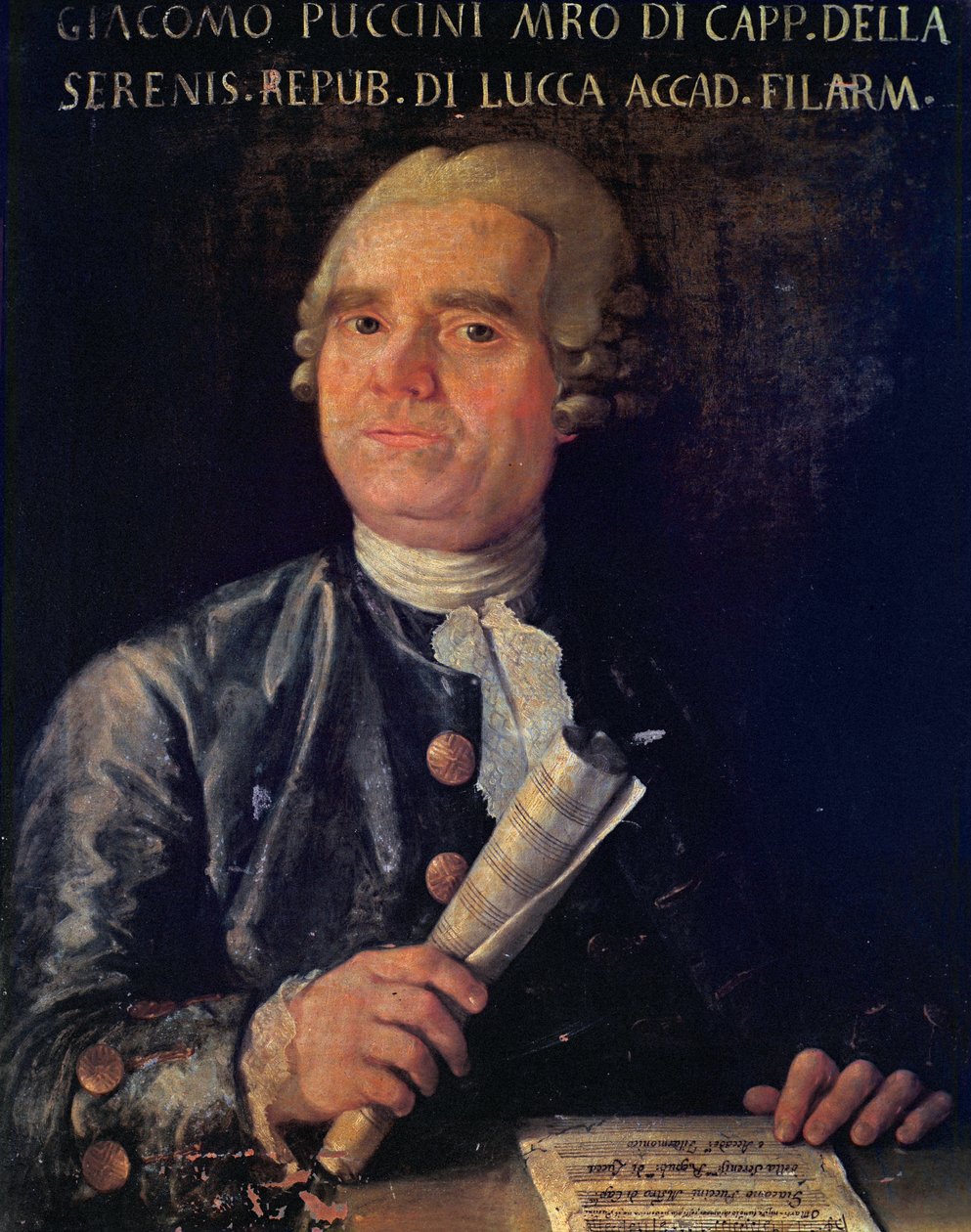 Retrato de Giacomo Puccini (1712-1781) (óleo sobre tela) de Italian School