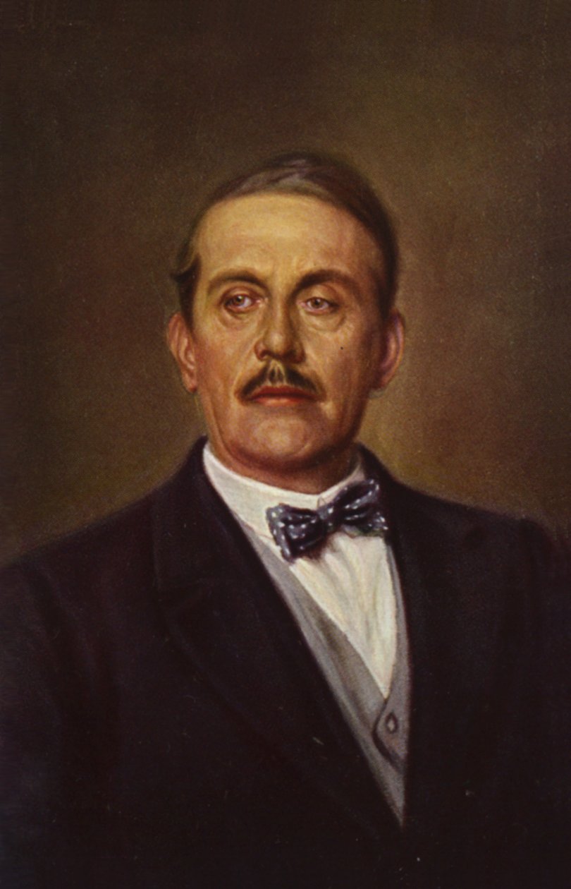 Retrato de Giacomo Puccini (litografia a cores) de Italian School