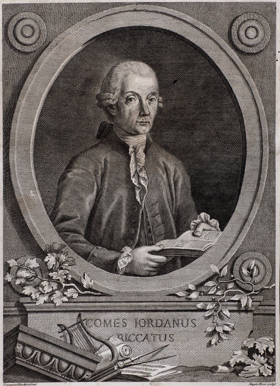 Retrato de Giordano (Jordan) Riccati (1709-1790) físico, matemático e teórico da música de Italian School