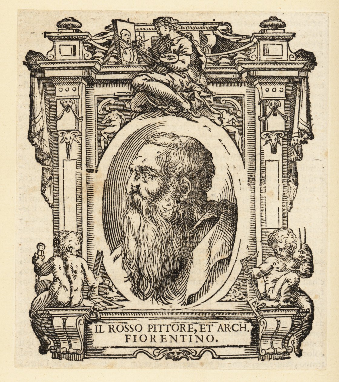 Retrato de Giovanni Battista di Jacopo, conhecido como Rosso Fiorentino ou Il Rosso, arquiteto italiano e pintor maneirista em óleo e afresco da escola florentina de Italian School