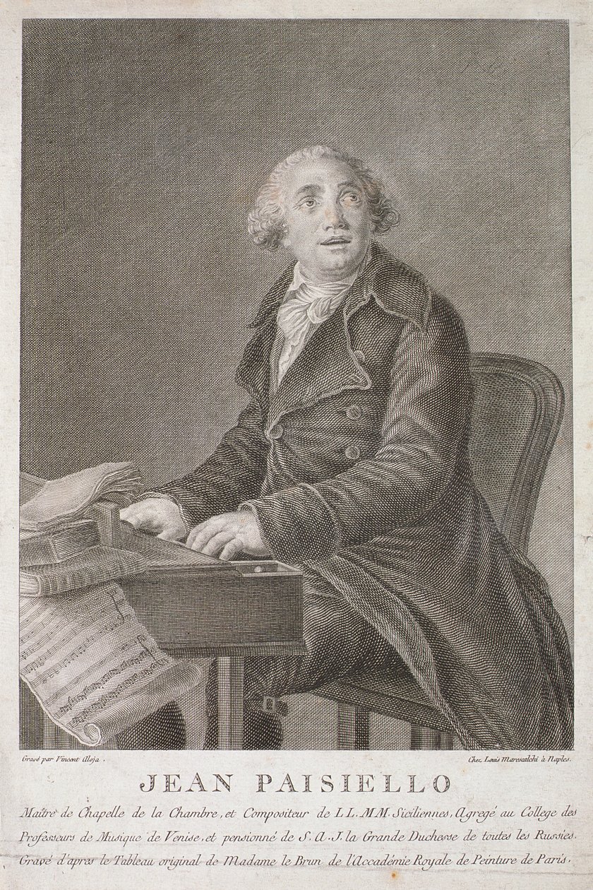Retrato de Giovanni Paisiello (1782-1840) gravado por Vincent Aloja de Italian School