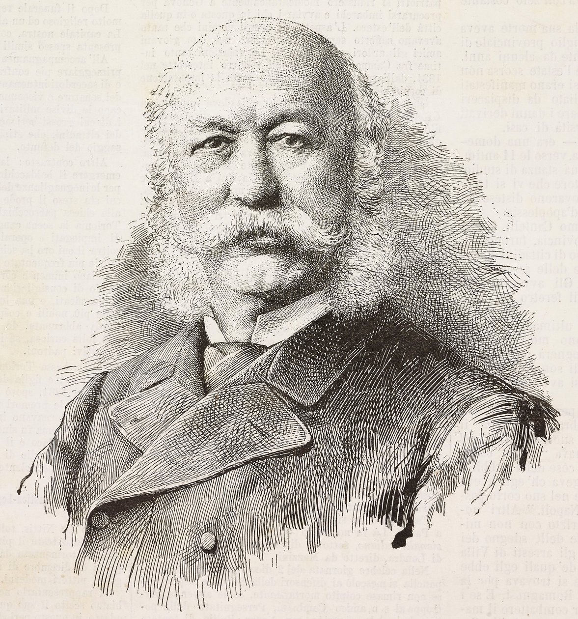 Retrato de Girolamo Cantelli (1815-1884), patriota e político italiano, gravado a partir de fotografia de Baroni e Gardelli, de L