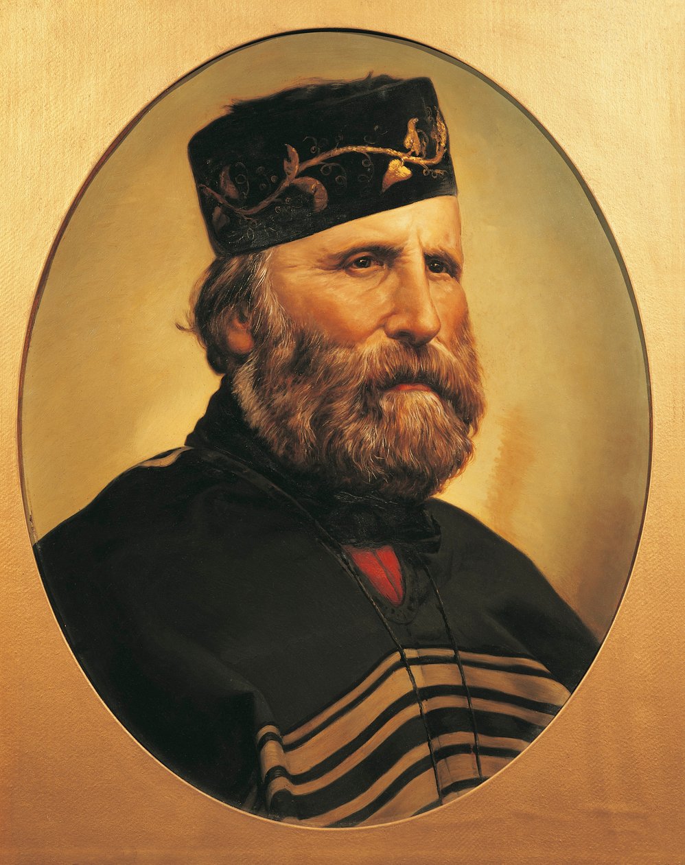 Retrato de Giuseppe Garibaldi, c.1897 (óleo sobre cartão) de Italian School