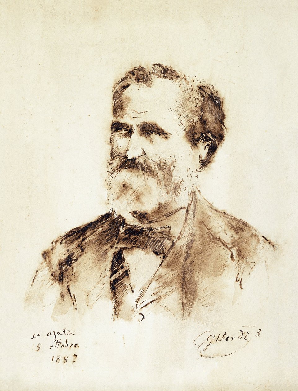Retrato de Giuseppe Verdi de Italian School