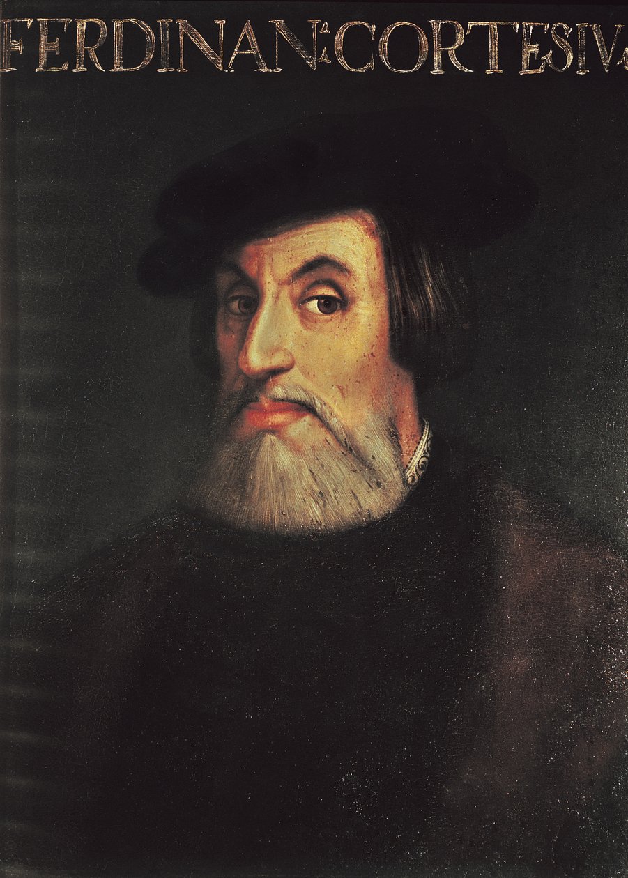Retrato de Hernando Cortes (1485-1547) de Italian School