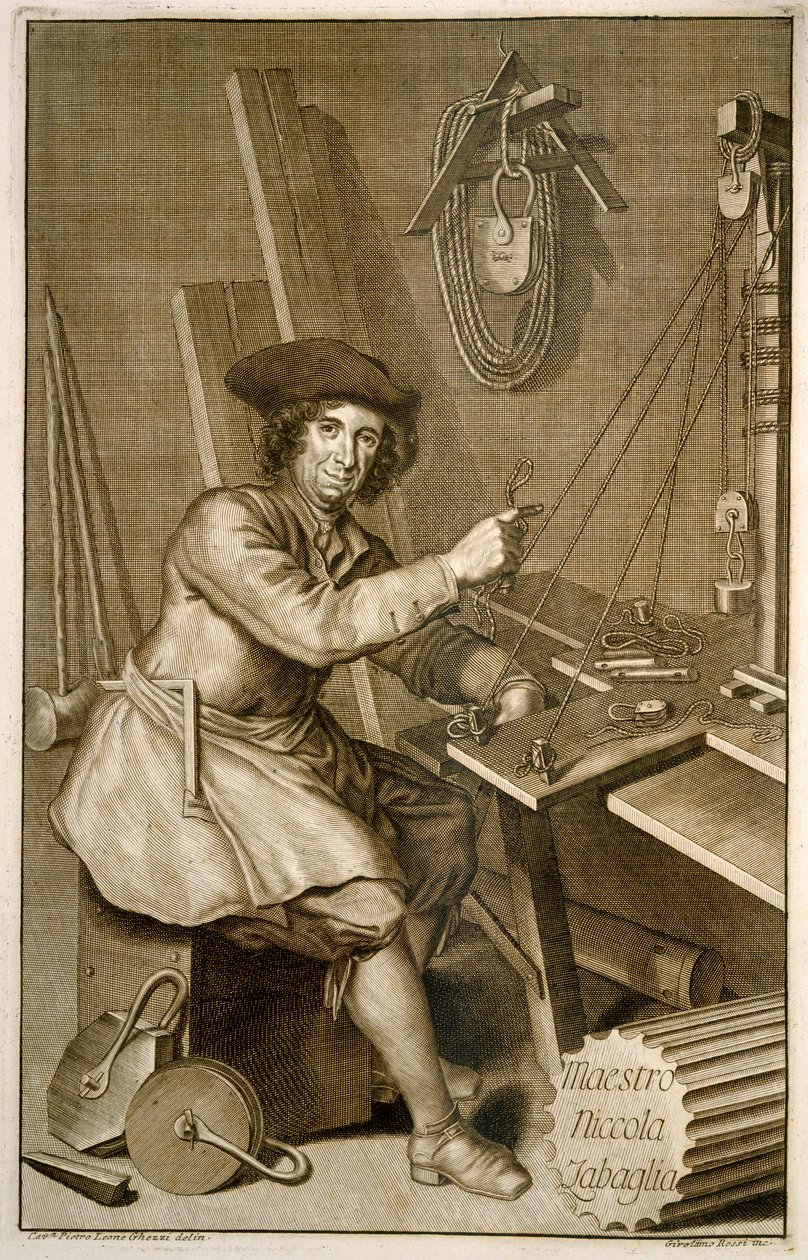 Retrato do Maestro Niccola Zabaglia de Italian School