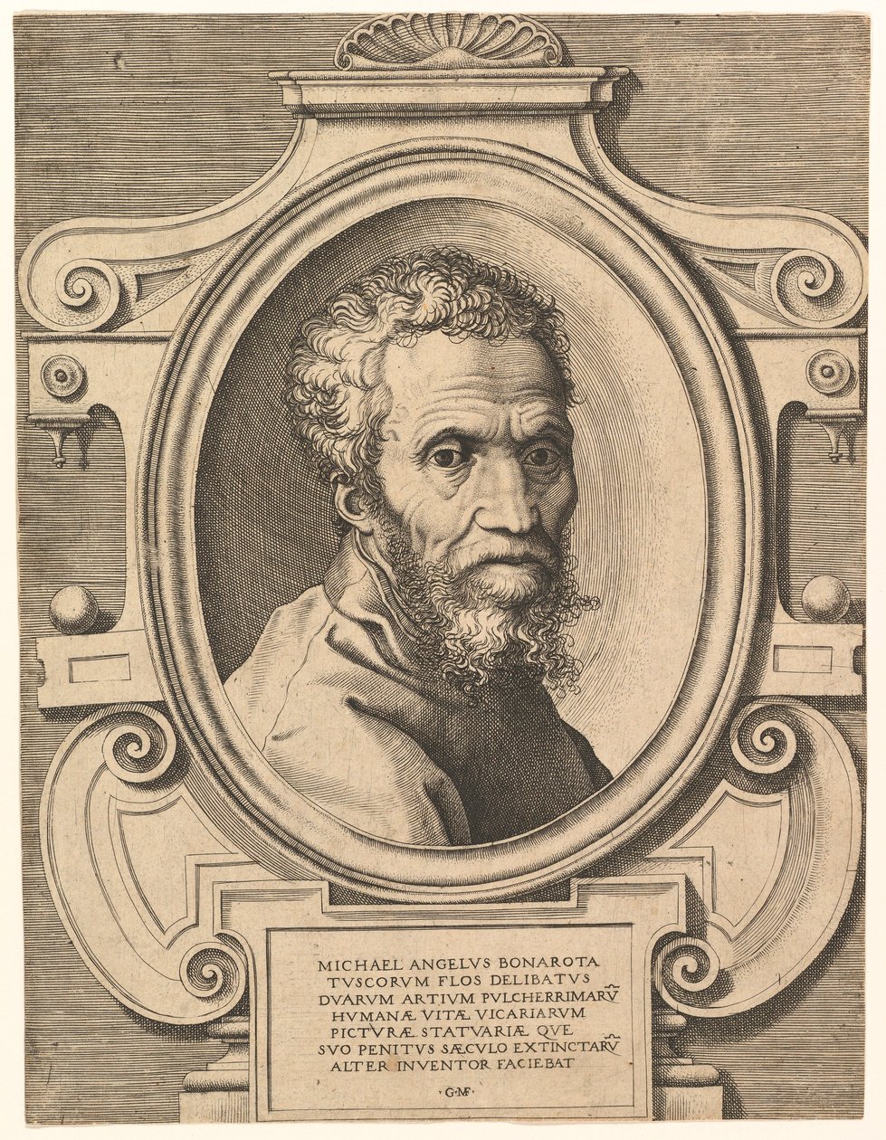 Retrato de Michelangelo, pub. C1564. de Italian School