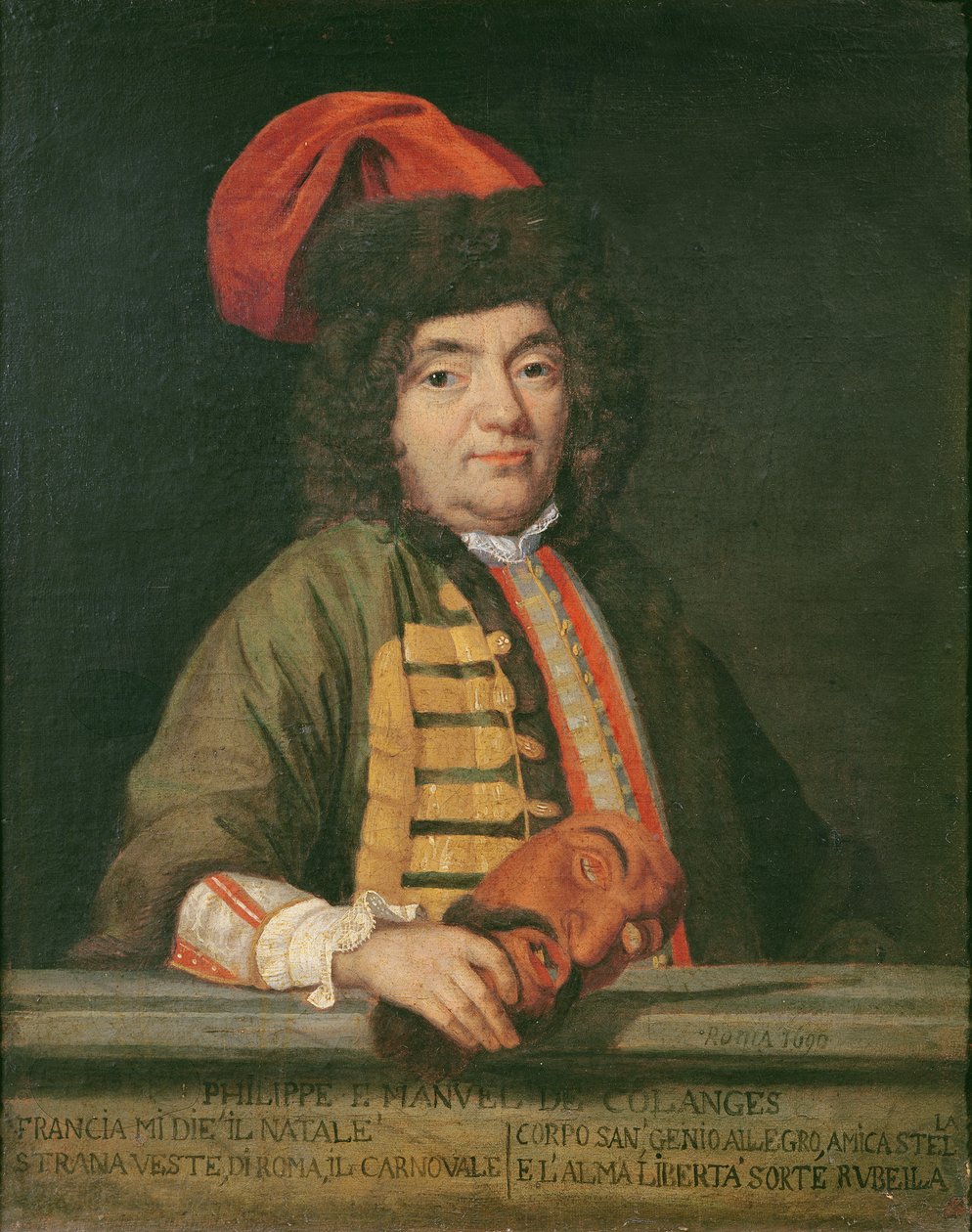 Retrato de Philippe Emmanuel de Coulanges vestido para o carnaval, 1690 de Italian School
