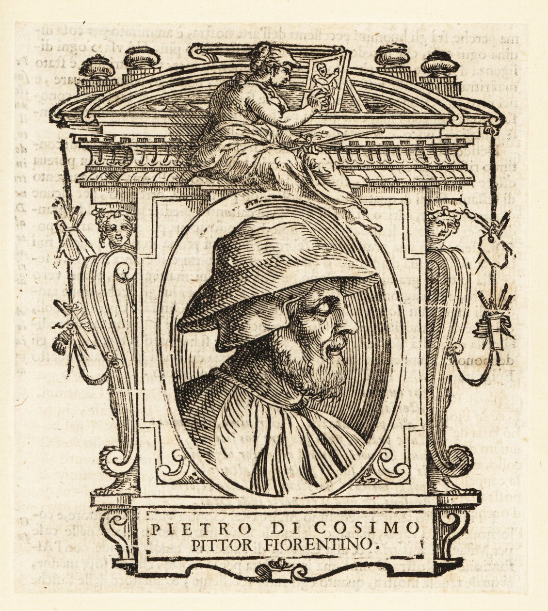 Retrato de Piero di Cosimo, também conhecido como Piero di Lorenzo, pintor italiano da Renascença de Florença de Italian School