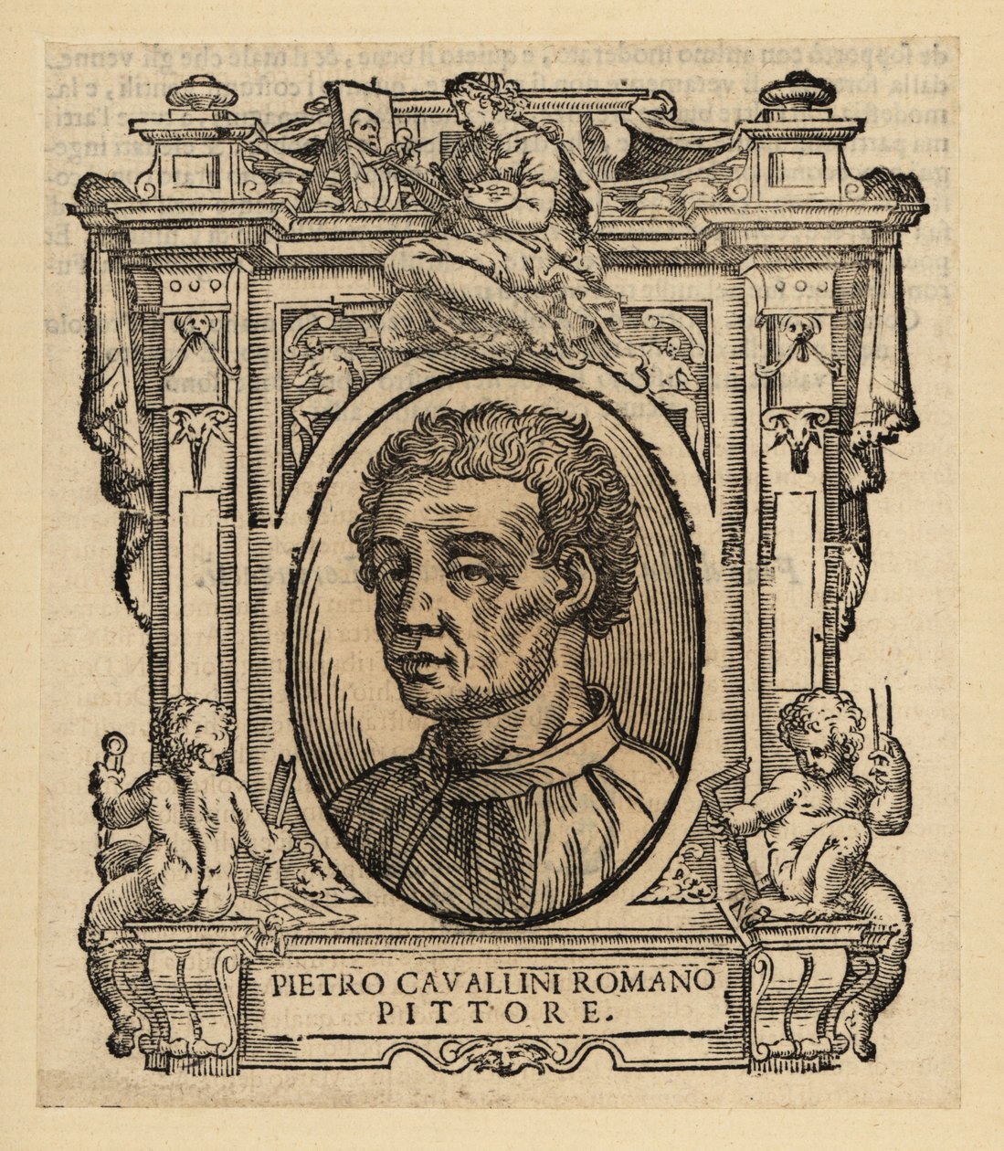 Retrato de Pietro Cavallini, pintor e desenhador de mosaicos italiano do final da Idade Média de Italian School