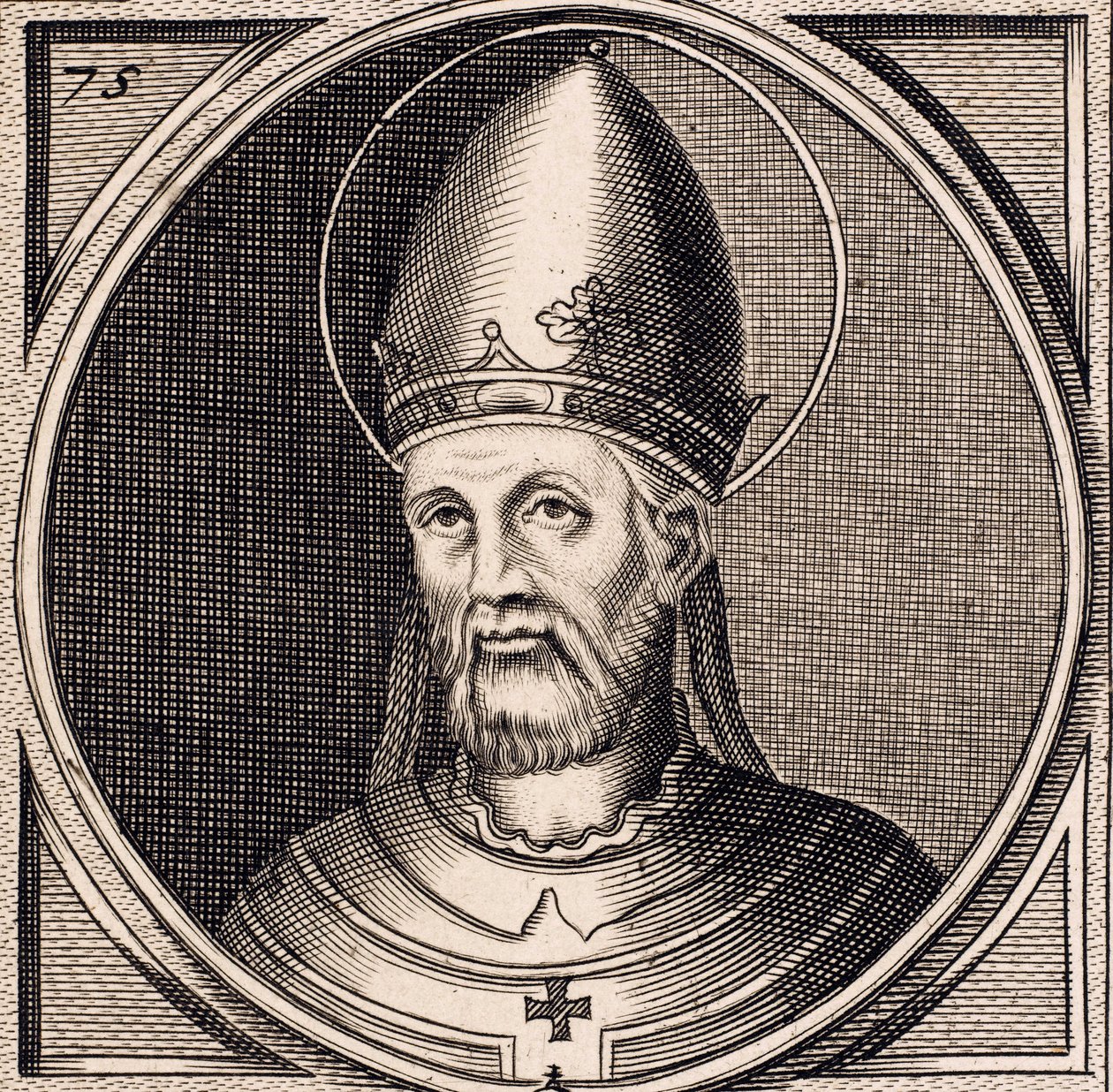 Retrato do Papa Martinho I, c.1790 (gravura) de Italian School