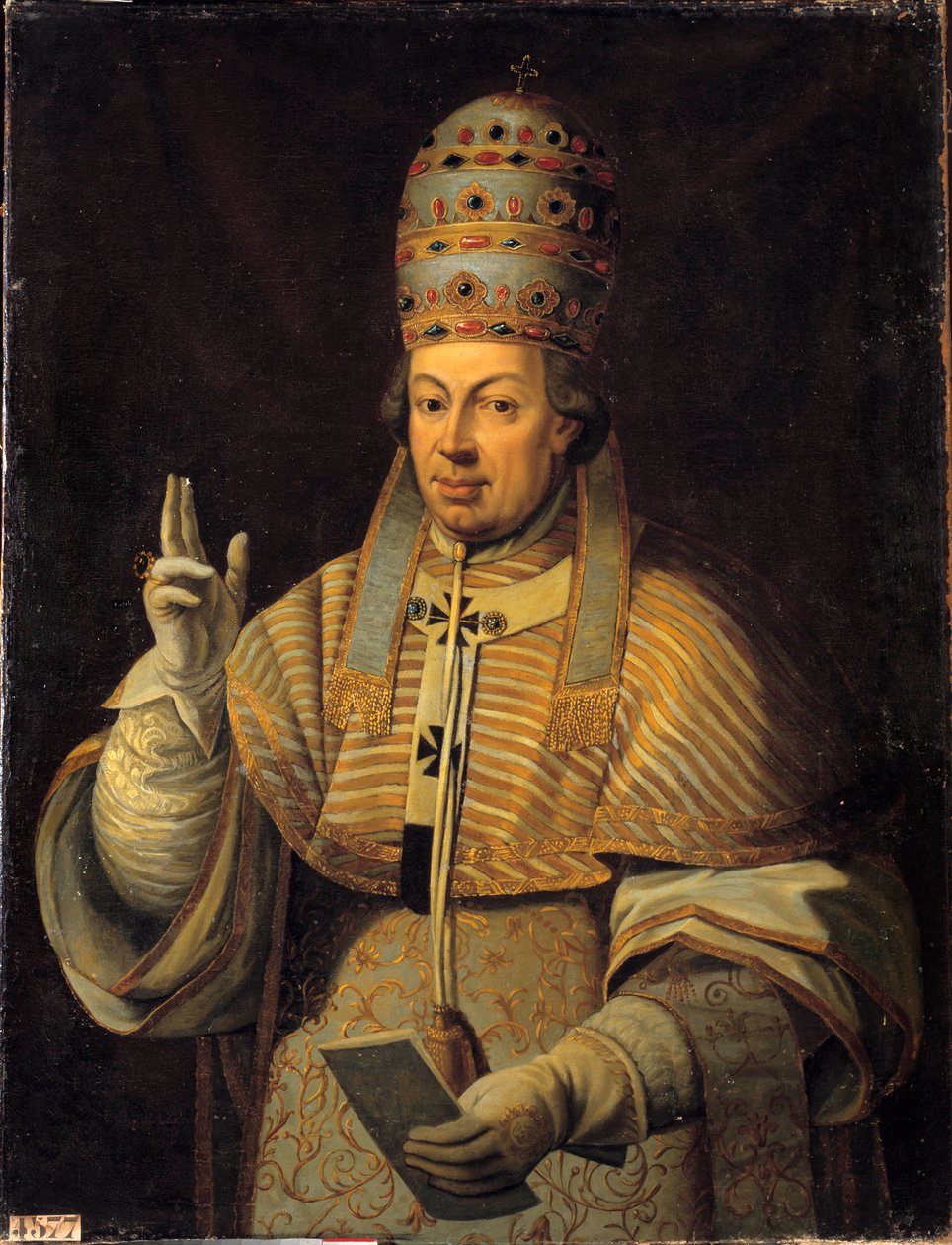 Retrato do Papa Pio (Pio ou Pio) VI (1717-1799). Pintura italiana anônima de Italian School