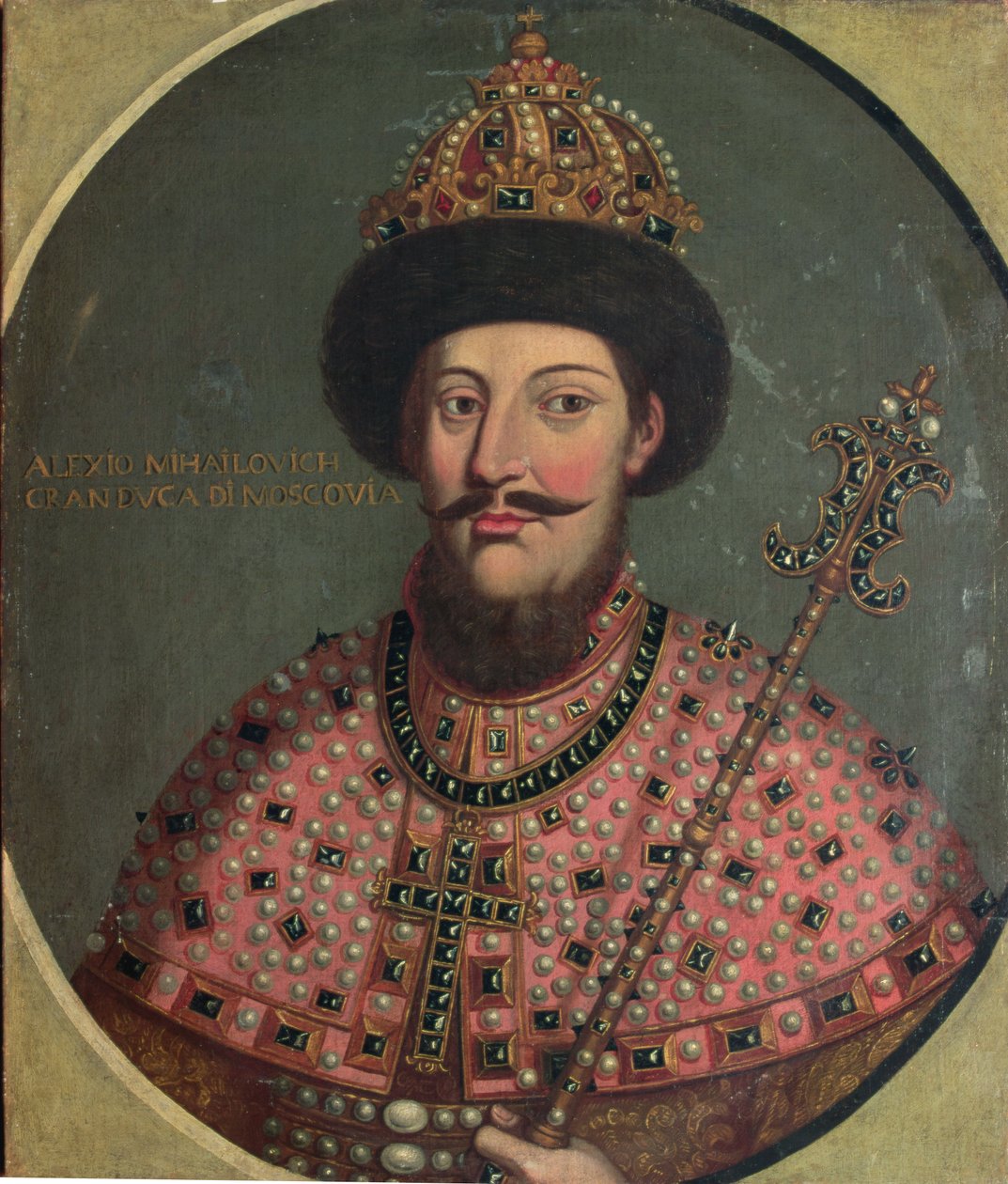 Retrato do czar Alexei Mikhailovich (1629-76) de Italian School