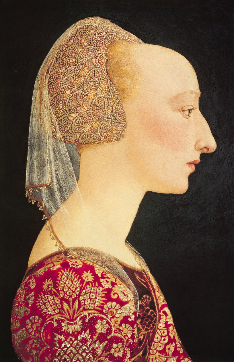 Retrato de uma dama de vermelho de Italian School