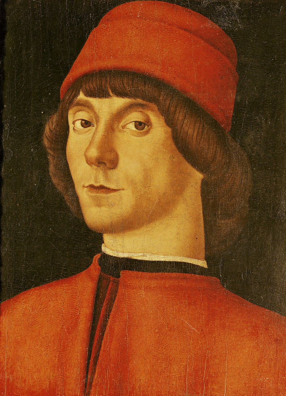 Retrato de um Jovem (óleo sobre tela) de Italian School
