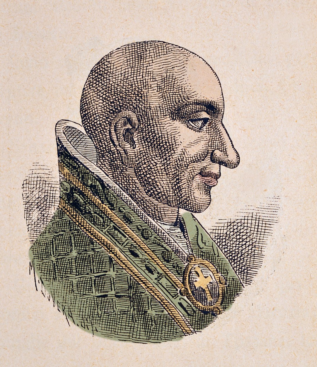 Retrato do Antipope Christophore (ou Christophe, Christopher, Cristoforo, Christophorus) (903-904) de Italian School