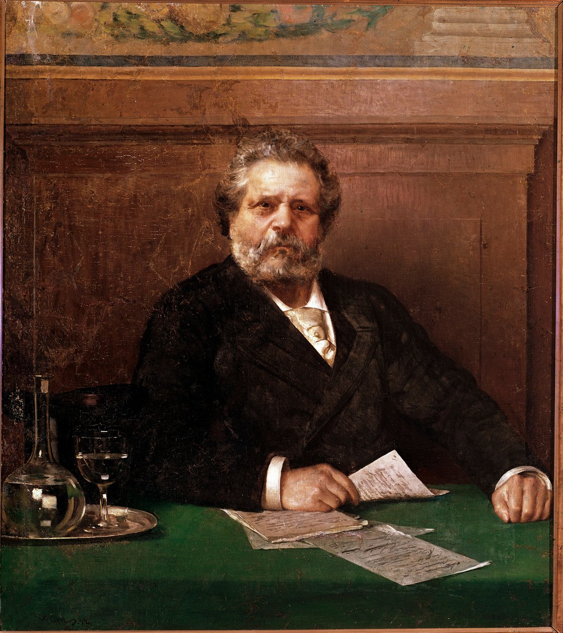 Retrato do poeta italiano Giosue Carducci (1835-1907) Pintura anônima. Fim do século XIX Bolonha, Casa Carducci - Retrato do poeta italiano Giosue Carducci 1835-1907.pintura anónima, fim do século XIX, Casa Carducci, Bolonha, Itália de Italian School