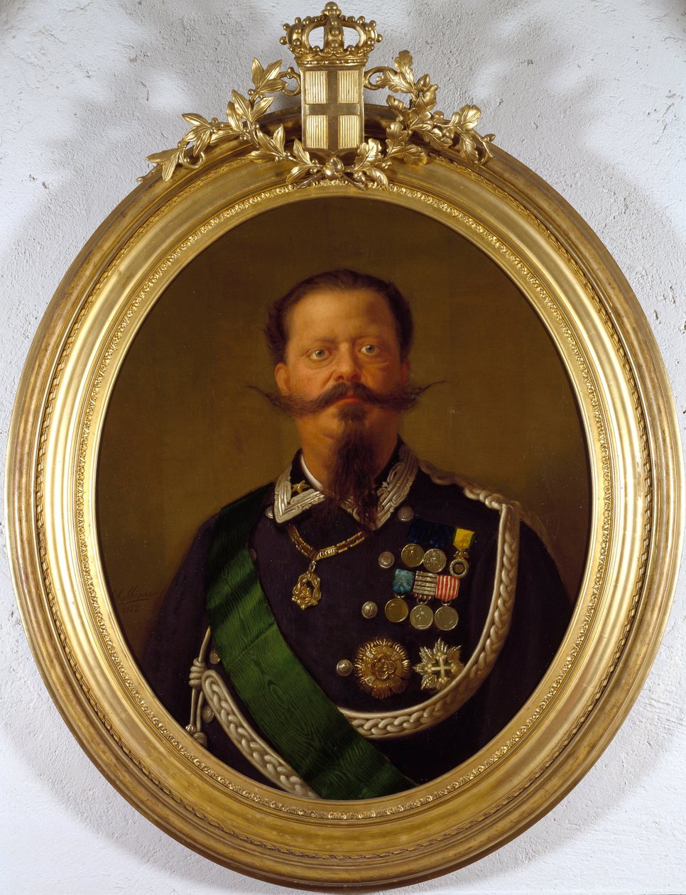 Retrato do Rei da Itália Vittorio Emanuele II (Victor Emmanuel) (Victor-Emmanuel) (1820-1870) Pintura anónima. Colecção privada do século XIX - Retrato do Rei de Itália, Victor Emanuel II (Vittorio Emanuele II) (1820-1870). Pintura anónima de Italian School