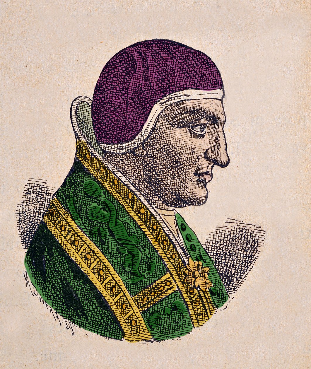 Retrato do Papa Agapet II (Agapit ou Agapetus ou Agapito) (946-955) de Italian School