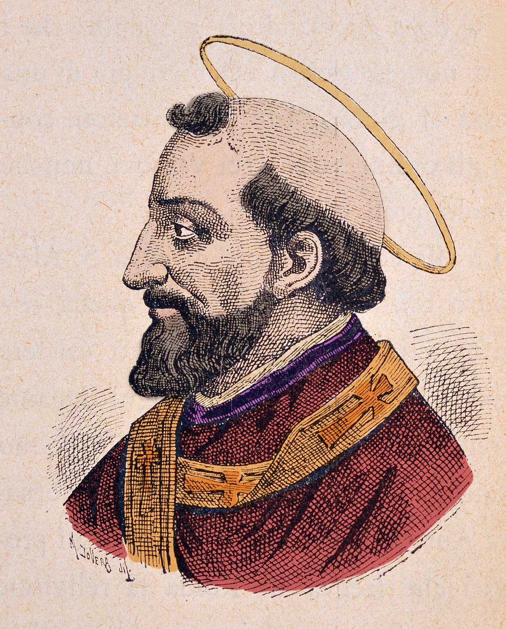 Retrato do Papa Alexandre (Alexandre ou Alessandro I) Ier (105-115) de Italian School