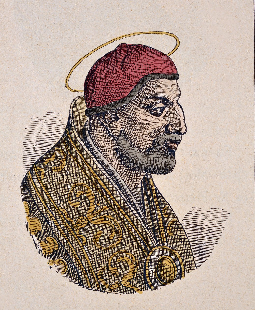 Retrato do Papa Benoit II (Benedito ou Benedetto ou Benedictus) (684-685) de Italian School