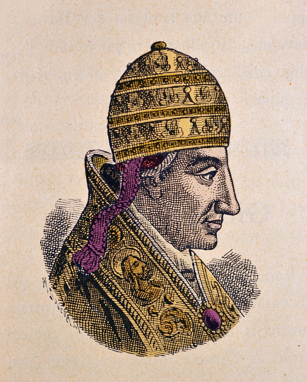 Retrato do Papa Benoit VII (benedetto, Benedito ou Benedito) (974-983) de Italian School