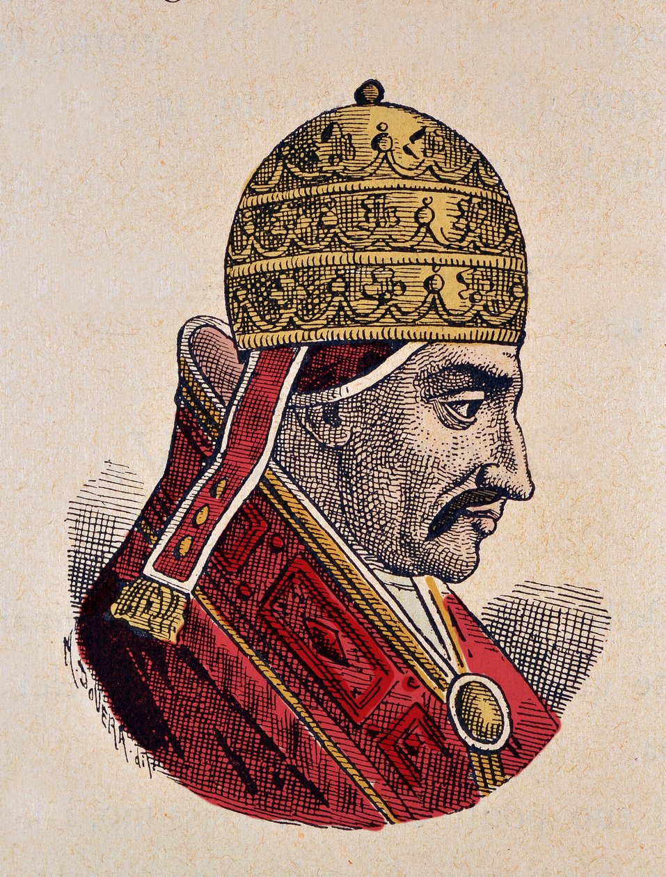 Retrato do Papa Benoit VI (benedetto, Bento XVI ou Benedito) (973-974) de Italian School