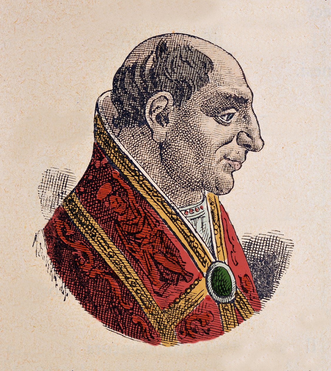 Retrato do Papa Benoit V (benedetto, Benedito ou Benedictus) (964) de Italian School