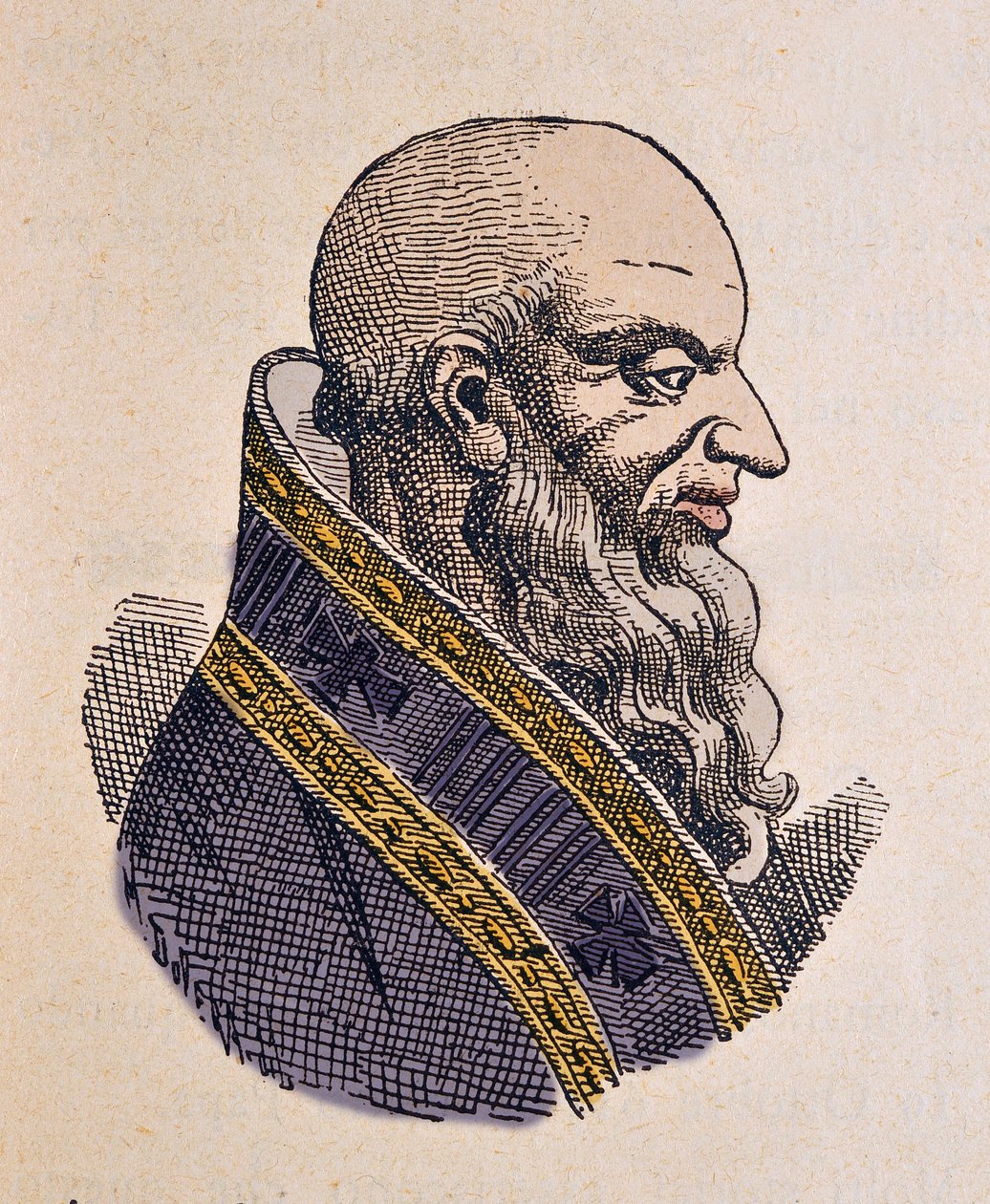 Retrato do Papa Bonifácio III (Bonifacius ou Bonifacio) (607-608) de Italian School