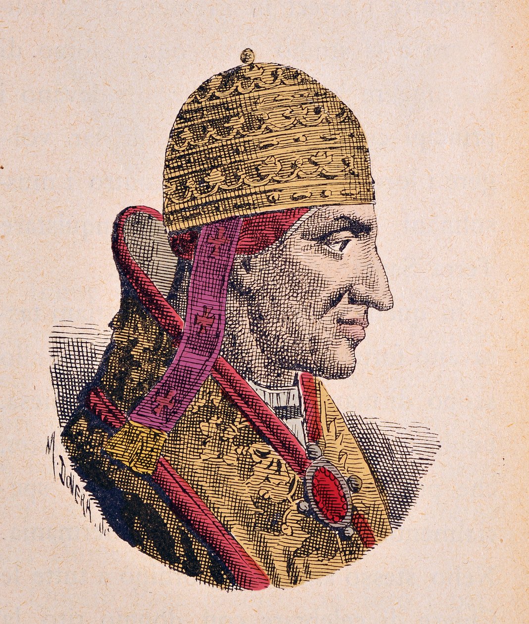 Retrato do Papa Bonifácio VIII (Bonifacius ou Bonifacio) (1294-1303) de Italian School