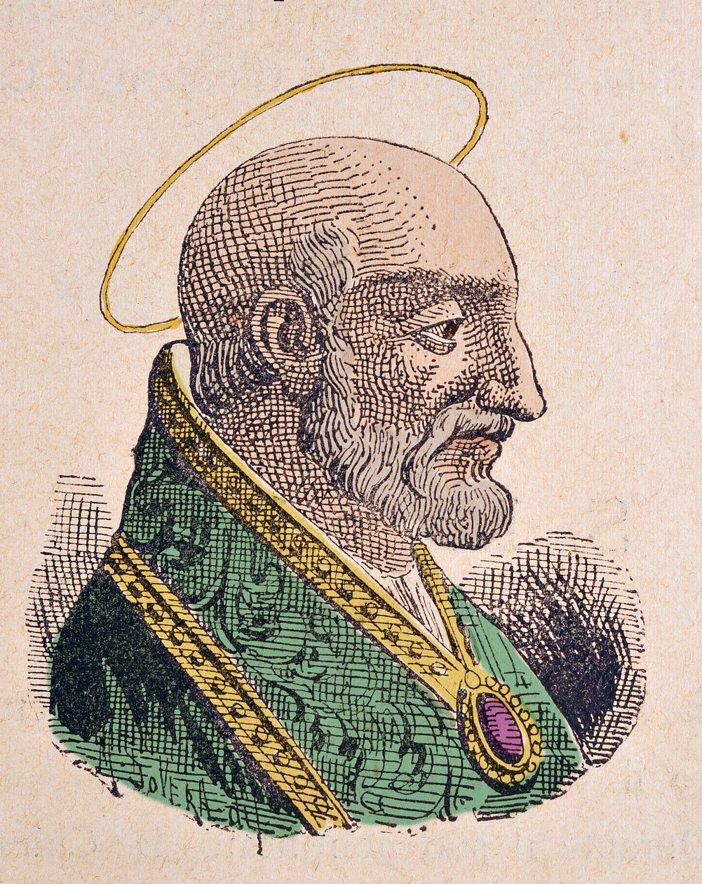 Retrato do Papa Caio (Caio ou Gaius) (293-296) de Italian School