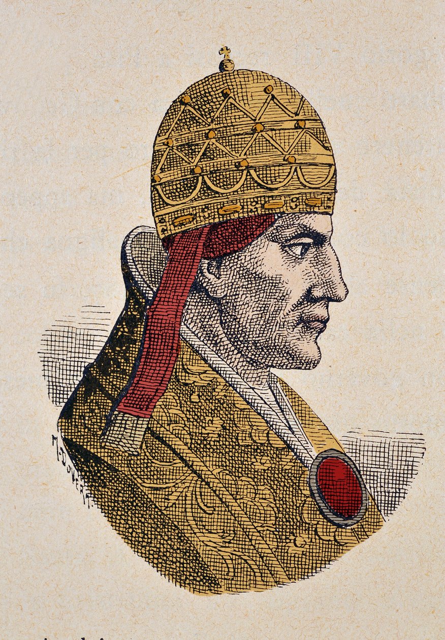 Retrato do Papa Celestinus III (Celestino, Celestino ou Caelestinus) (1191-1198) de Italian School